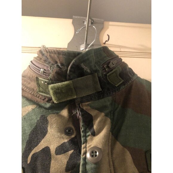 US Army Field Jacket Small Woodland Camo Cold Weather 8415-01-099-7831 + Liner - Picture 8 of 16